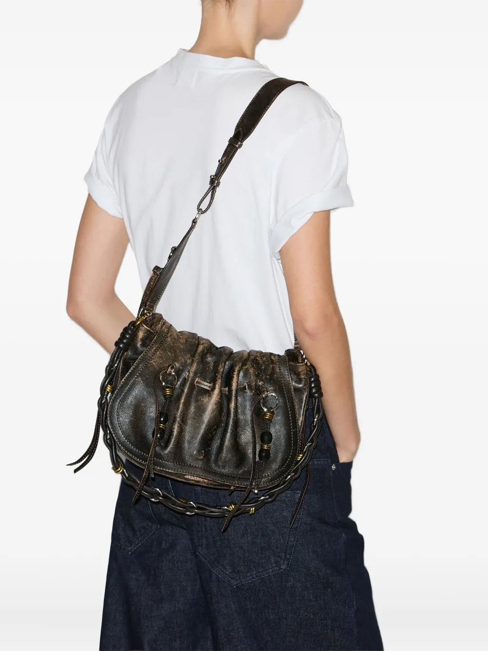 Isabel Marant Bolton Drawstring Leather Shoulder Bag