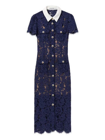 Self Portrait Embroidered Lace Dress