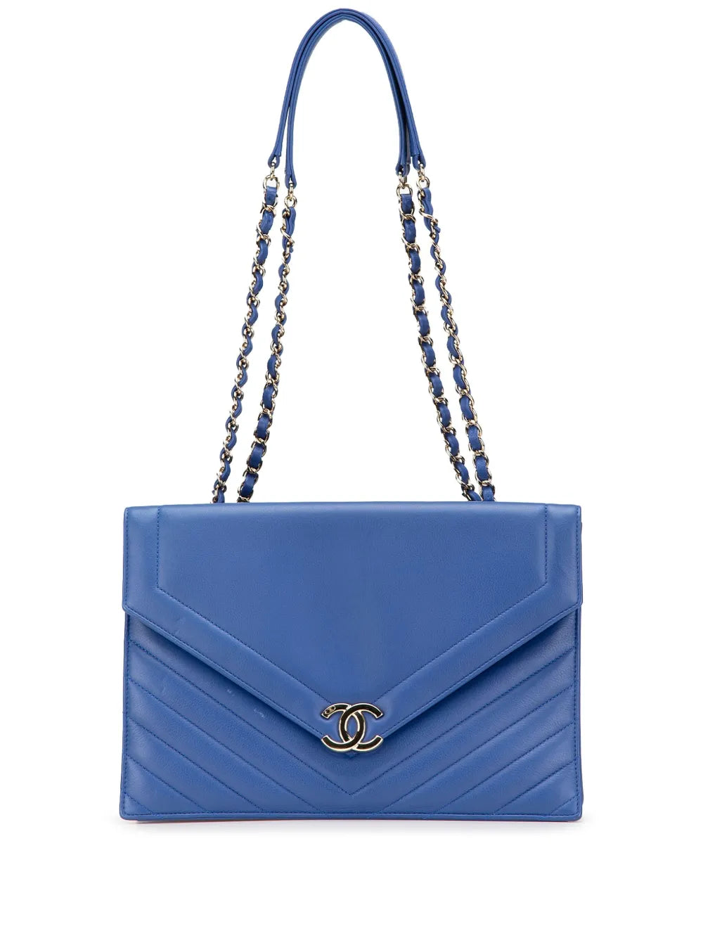 Chanel Pre Owned 2019 Chevron Calfskin Coco Envelope Shoulder Bag
