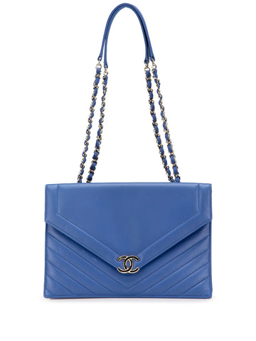 Chanel Pre Owned 2019 Chevron Calfskin Coco Envelope Shoulder Bag