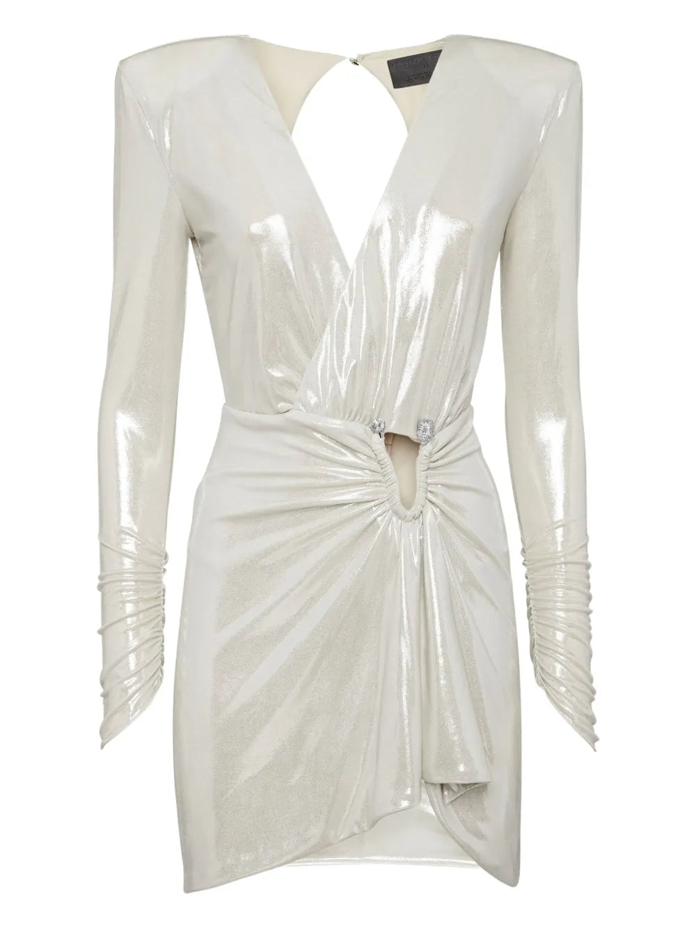 Philipp Plein Skull Detail Draped Mini Dress