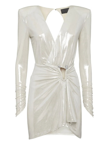 Philipp Plein Skull Detail Draped Mini Dress