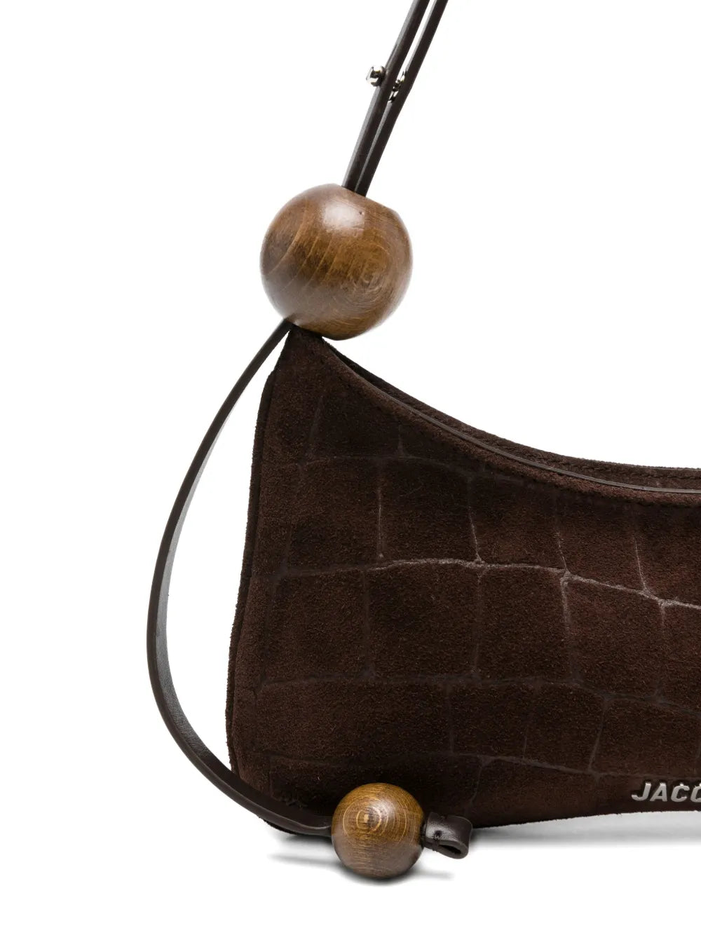 Jacquemus Le Bisou Crocodile Effect Wood Bead Shoulder Bag