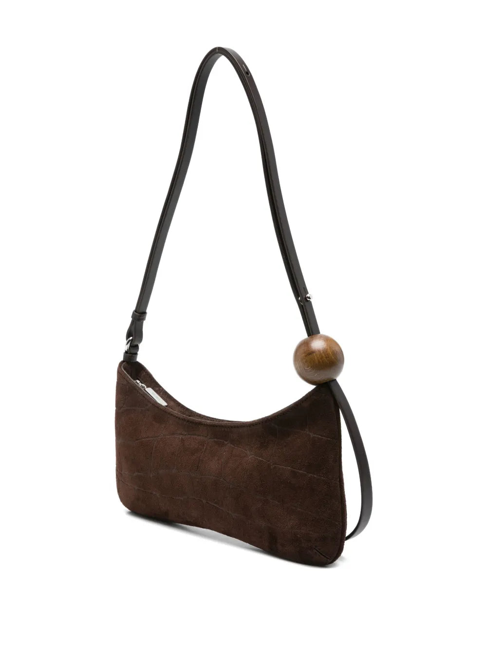 Jacquemus Le Bisou Crocodile Effect Wood Bead Shoulder Bag