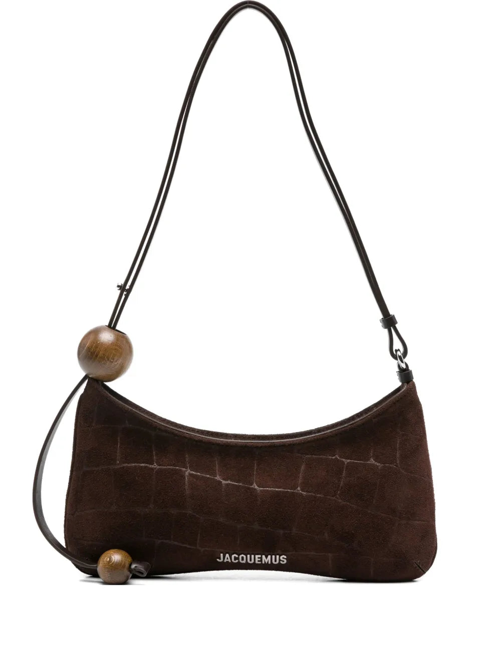Jacquemus Le Bisou Crocodile Effect Wood Bead Shoulder Bag