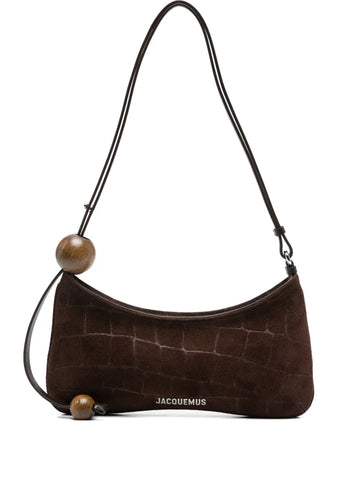 Jacquemus Le Bisou Crocodile Effect Wood Bead Shoulder Bag