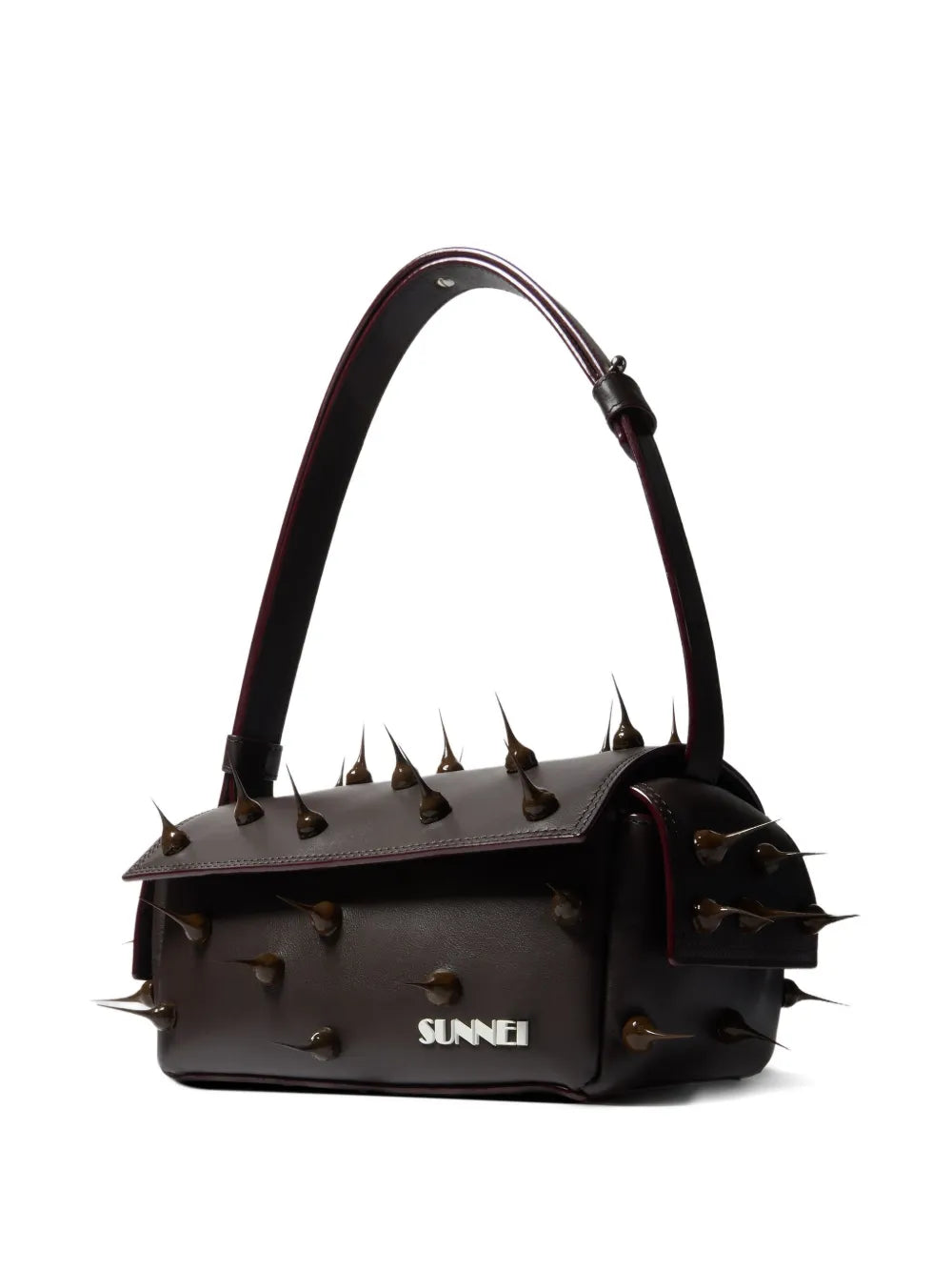 Sunnei Small Spiky Labauletto Leather Shoulder Bag