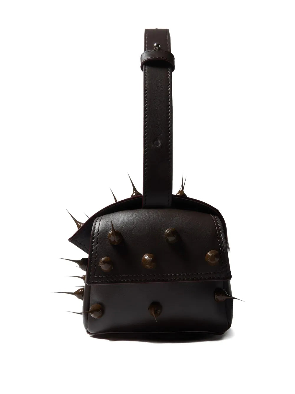 Sunnei Small Spiky Labauletto Leather Shoulder Bag