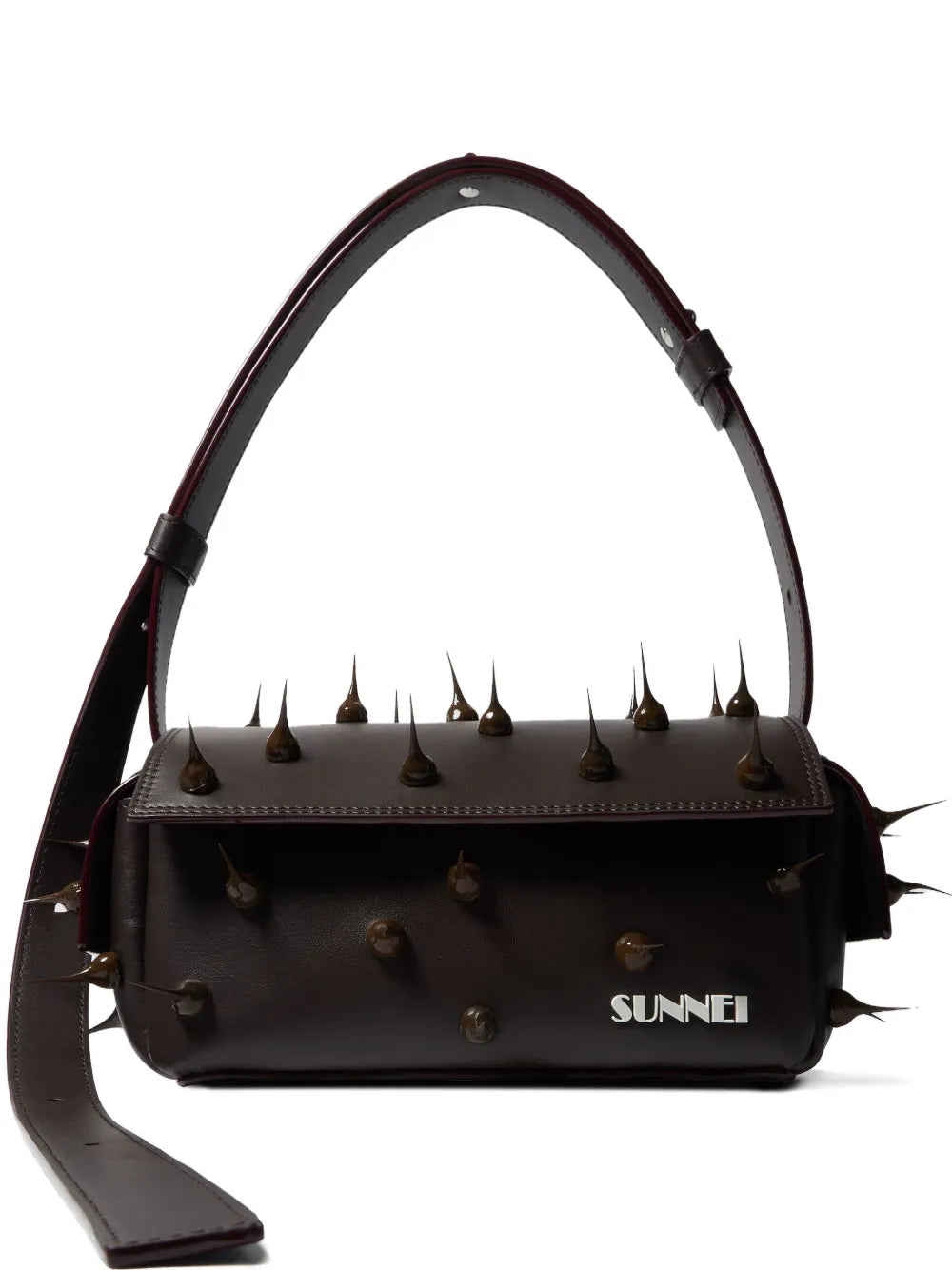 Sunnei Small Spiky Labauletto Leather Shoulder Bag
