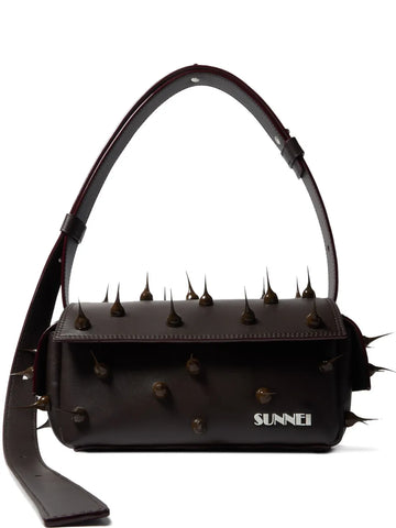 Sunnei Small Spiky Labauletto Leather Shoulder Bag