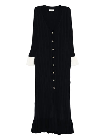 Sandro Ruffled Button Placket Midi Dress