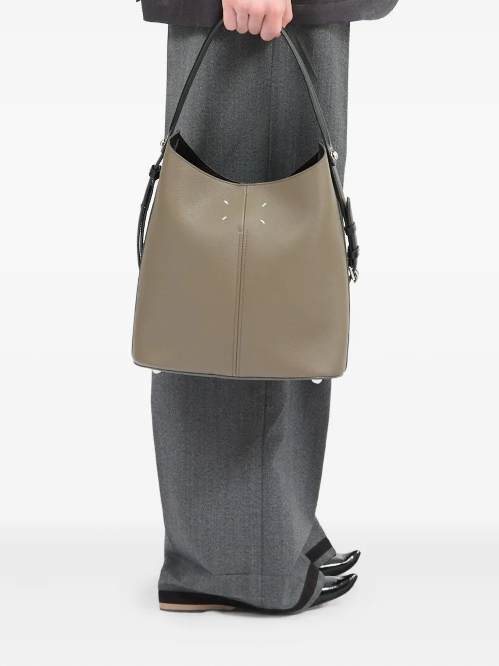 Maison Margiela Dress Age Dual Strap Leather Shoulder Bag