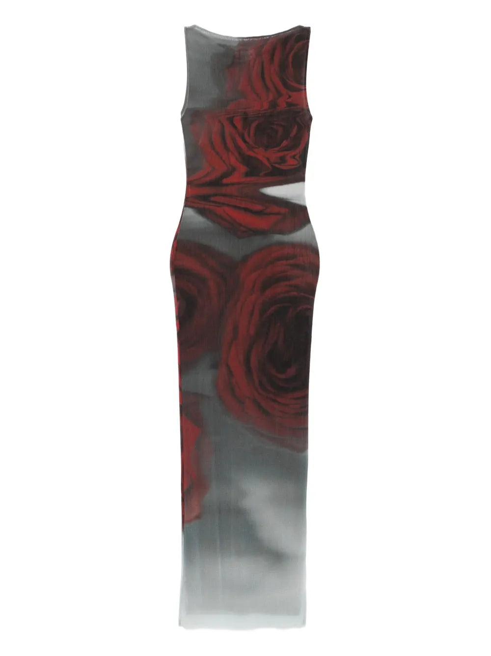 Jean Paul Gaultier Rose Print Midi Dress