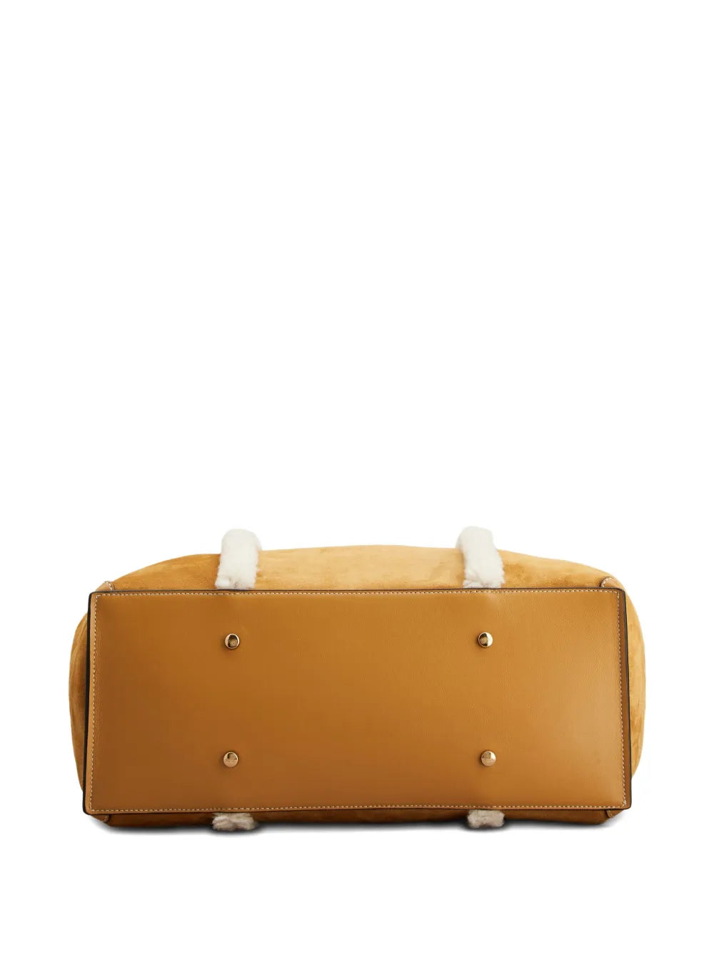 Tods Shearling Trimmed T Buckle Shoulder Bag