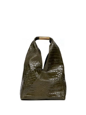 Mm6 Maison Margiela Crocodile Embossed Shoulder Bag