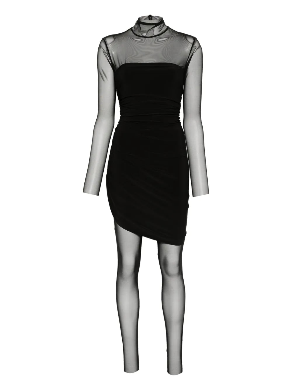 Norma Kamali Mesh Panelled Draped Mini Dress