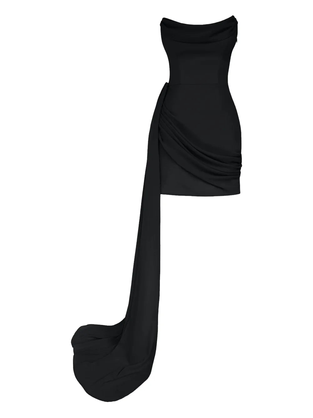 Post Meridiem Corset Chiffon Train Mini Dress