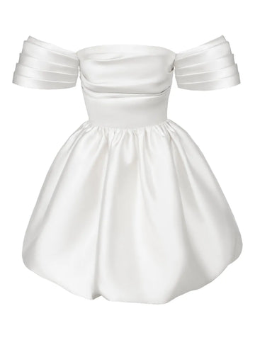 Post Meridiem Draped Bodice Duffy Skirt Mini Dress