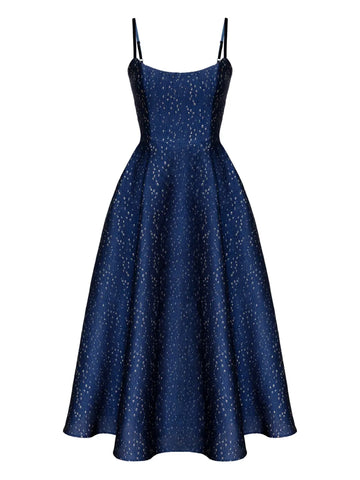Post Meridiem Jacquard Corset Bustier Midi Dress