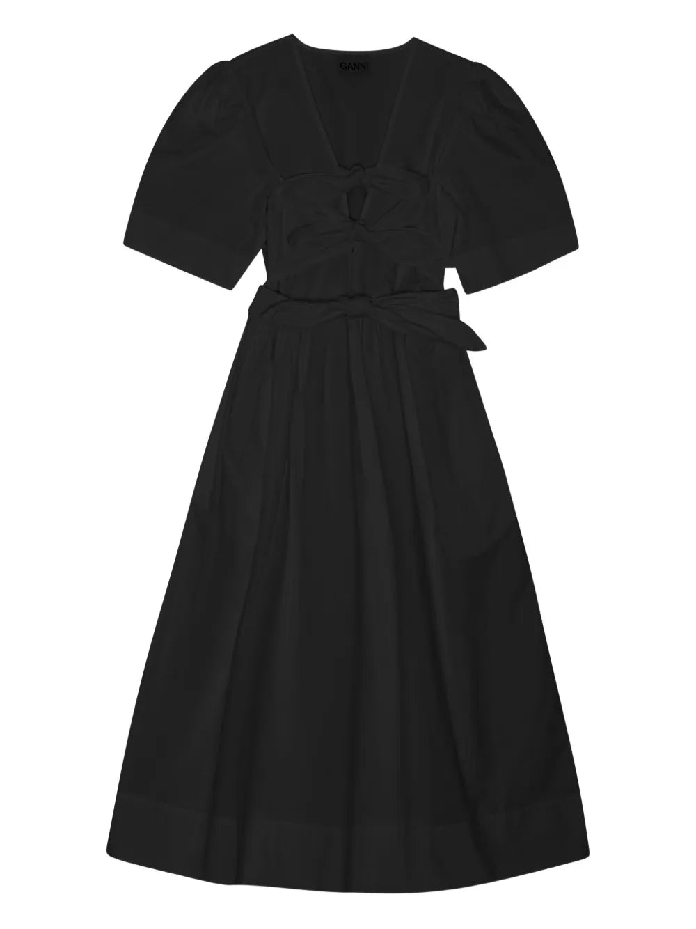 Ganni Puff Sleeve Belted Dress