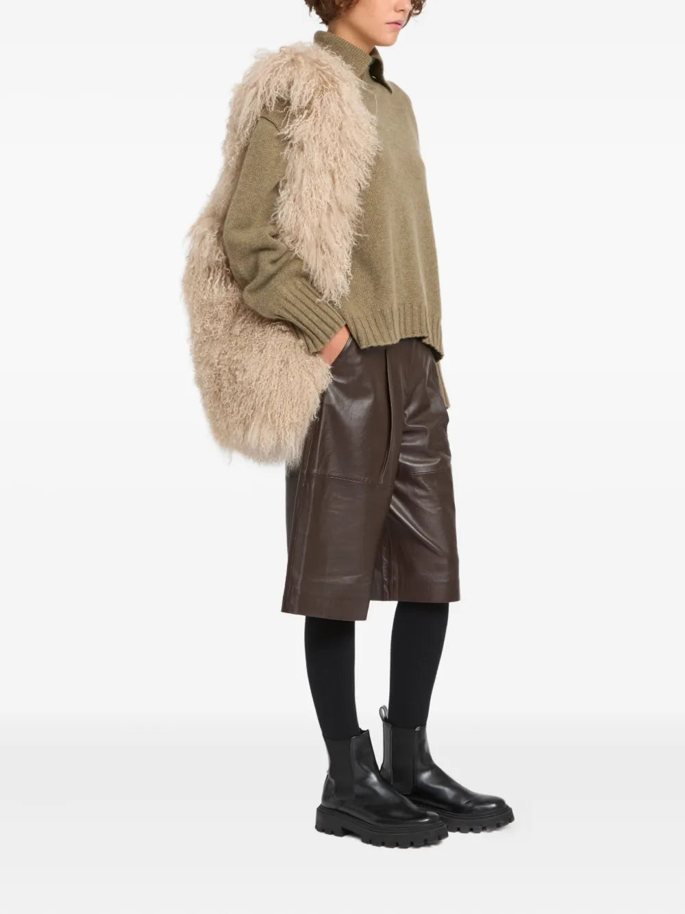 Yves Salomon Shearling Shoulder Bag