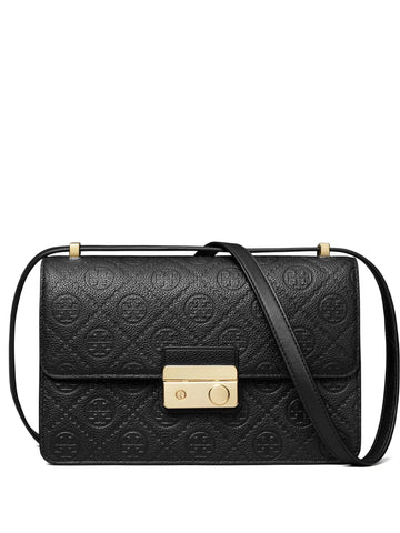 Tory Burch T Monogram Embossed Leather Shoulder Bag