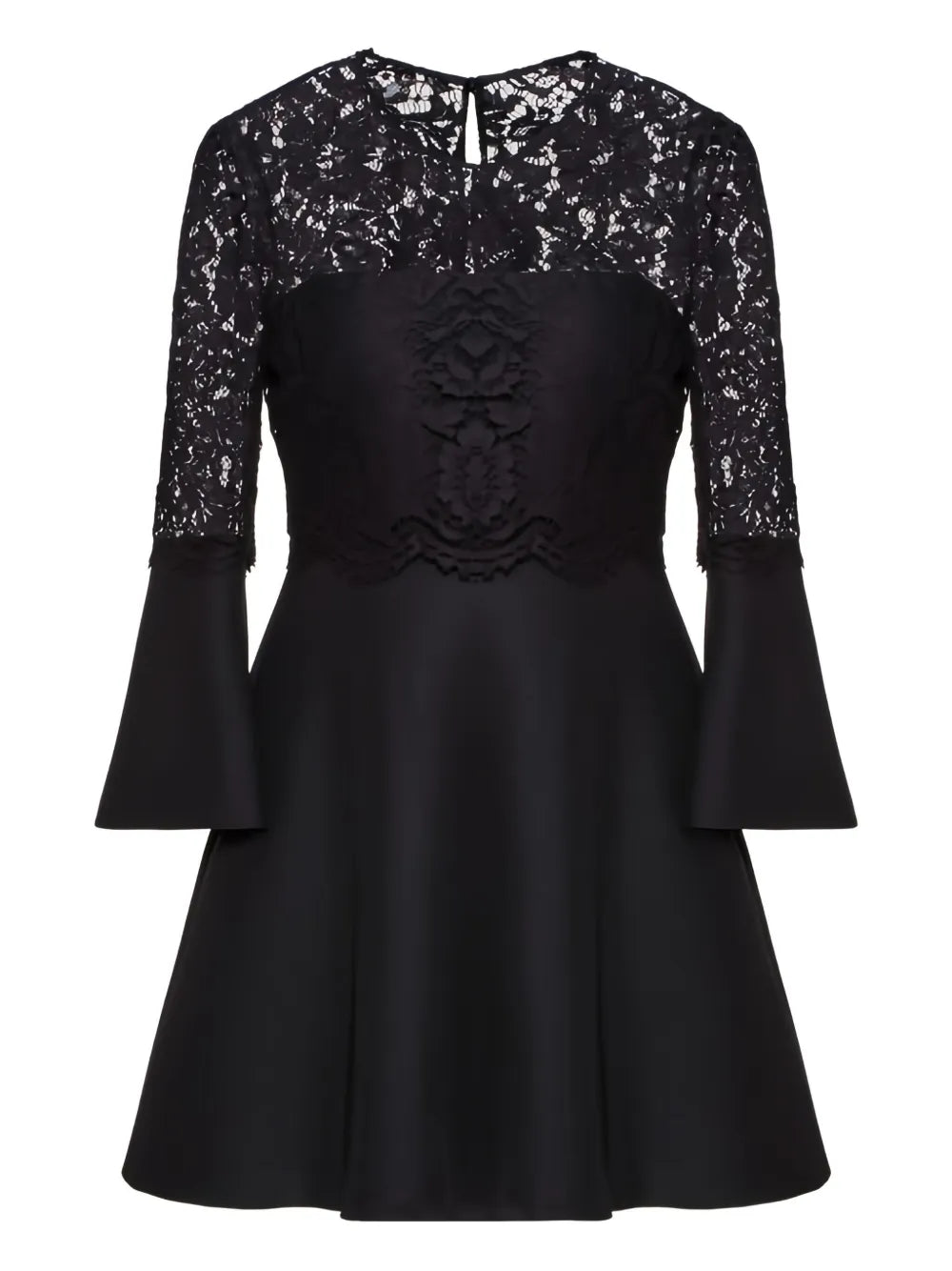 Valentino Garavani Lace Paneled Flared Dress
