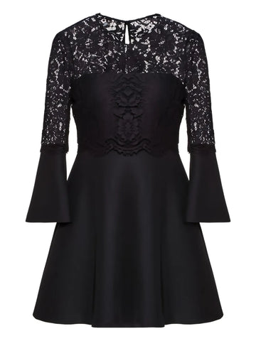 Valentino Garavani Lace Paneled Flared Dress