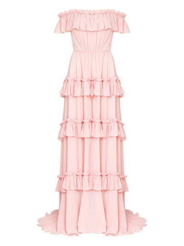 Olympiah Ruffled Off The Shoulder Gown