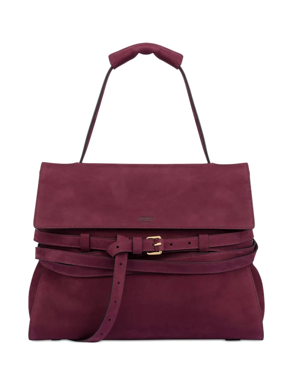 Moschino Medium Tie Me Suede Shoulder Bag