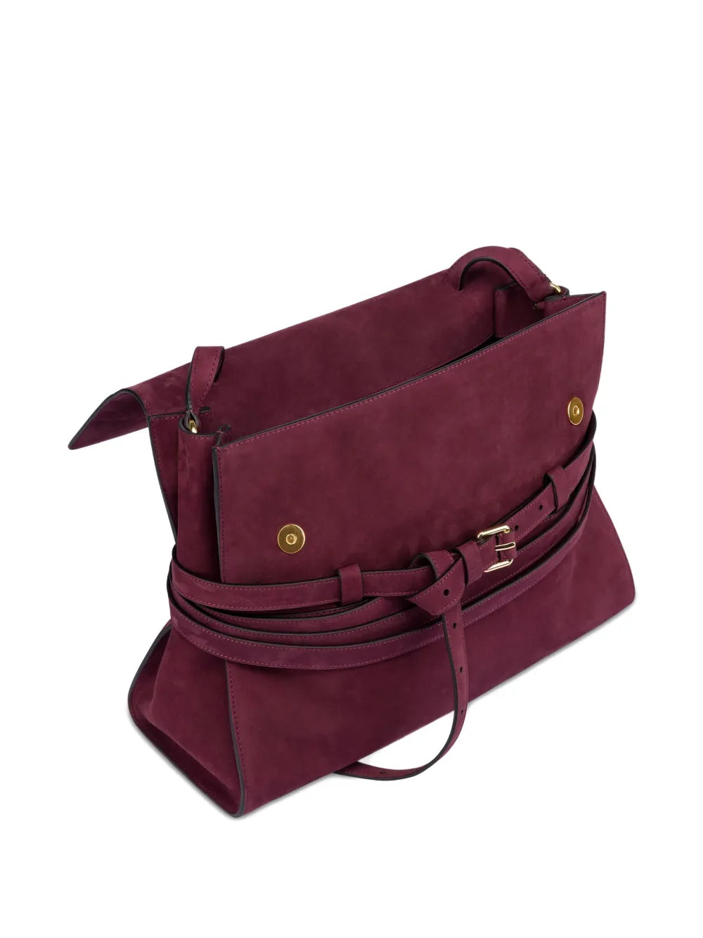 Moschino Medium Tie Me Suede Shoulder Bag