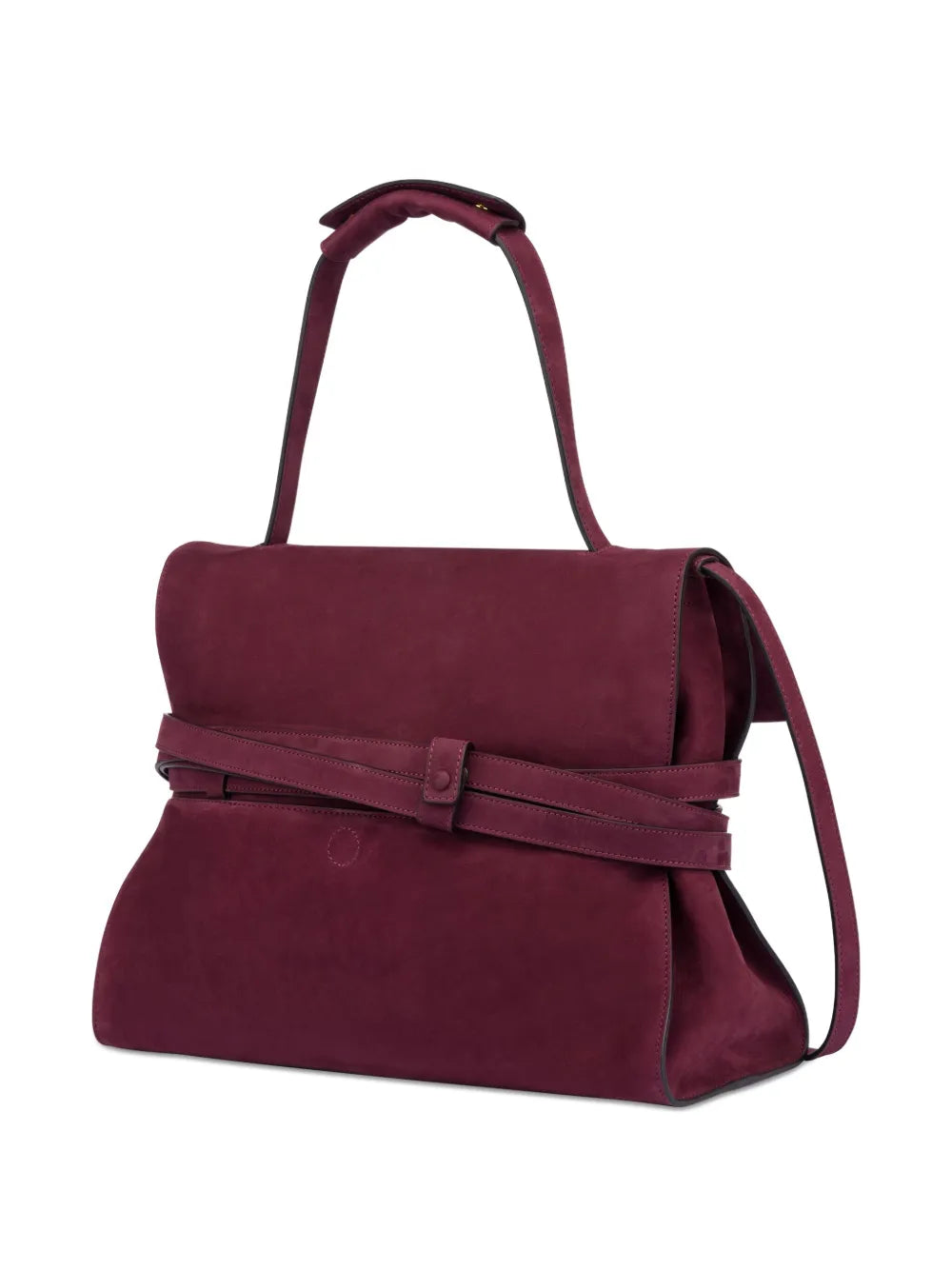 Moschino Medium Tie Me Suede Shoulder Bag