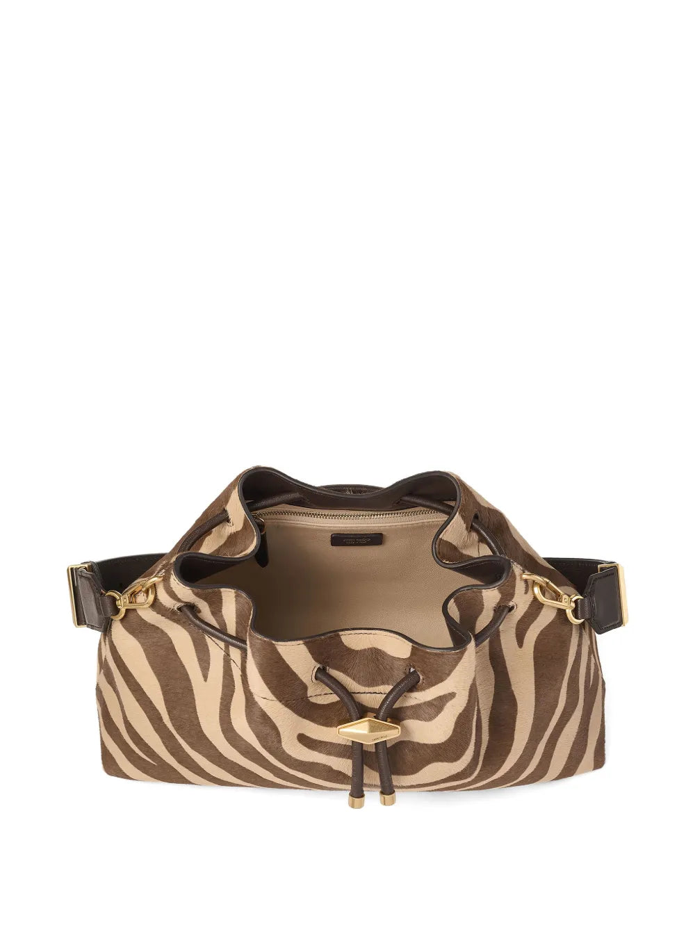 Jimmy Choo Medium Cinch Zebra Print Shoulder Bag