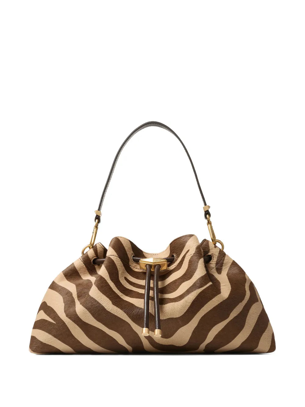 Jimmy Choo Medium Cinch Zebra Print Shoulder Bag