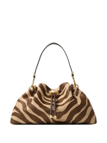 Jimmy Choo Medium Cinch Zebra Print Shoulder Bag
