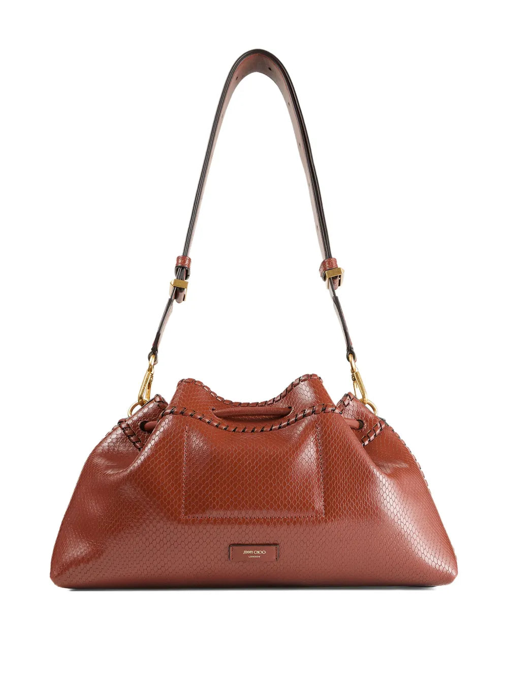 Jimmy Choo Cinch M Snakeskin Effect Leather Shoulder Bag