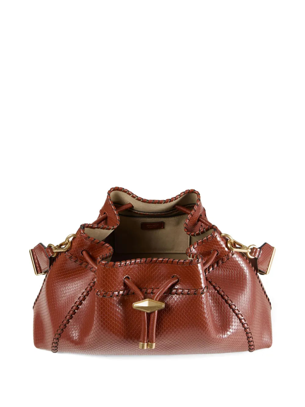 Jimmy Choo Cinch M Snakeskin Effect Leather Shoulder Bag