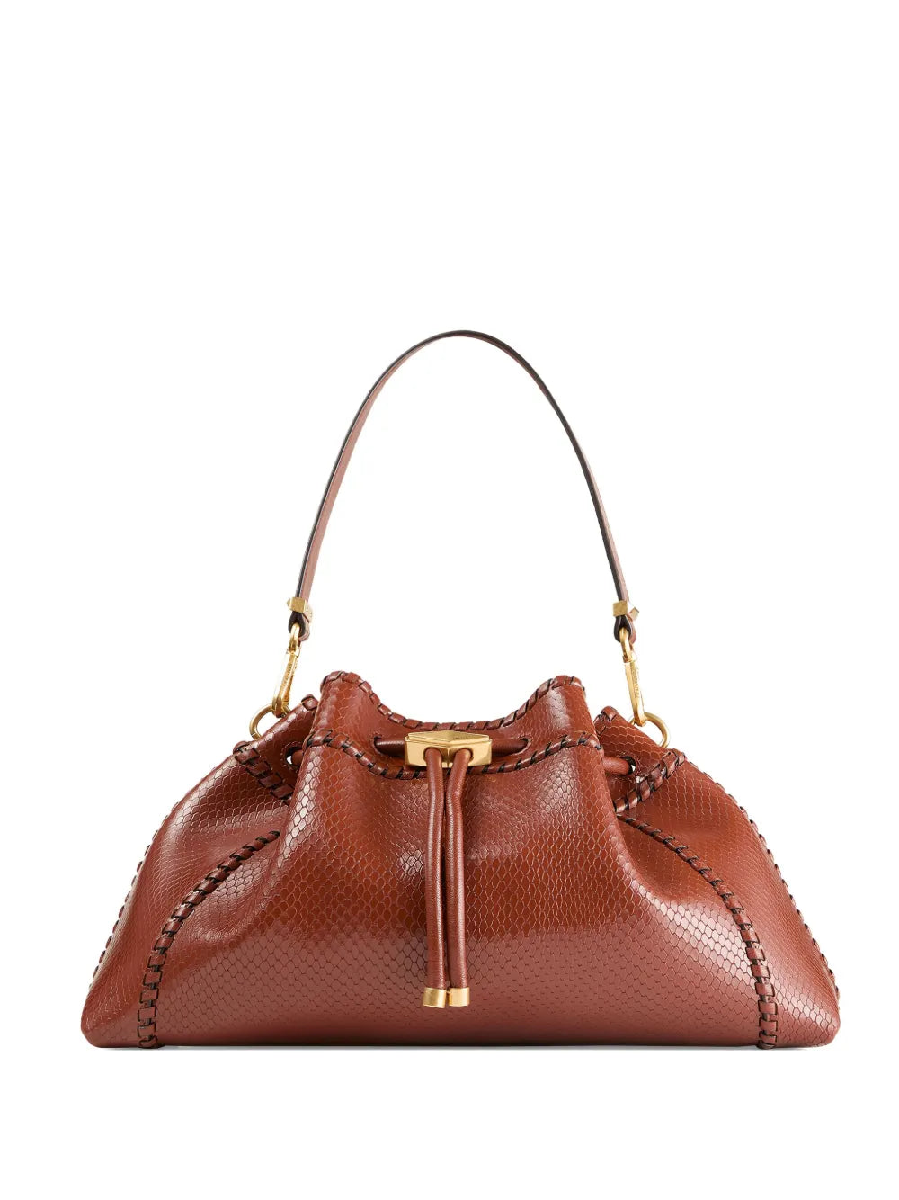 Jimmy Choo Cinch M Snakeskin Effect Leather Shoulder Bag