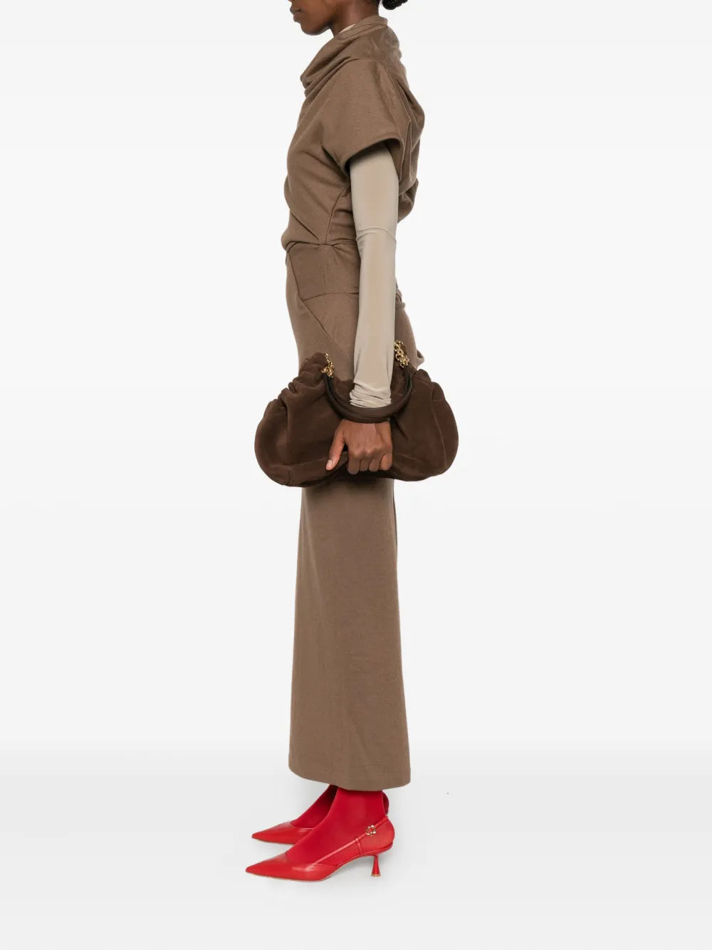 Demellier Midi Miami Suede Shoulder Bag