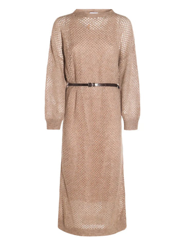 Brunello Cucinelli Open Knit Midi Dress