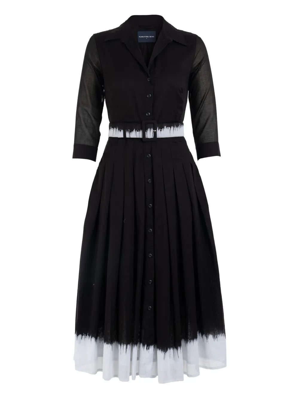 Samantha Sung Audrey Button Up Pleated Dress