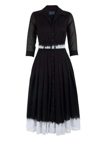 Samantha Sung Audrey Button Up Pleated Dress