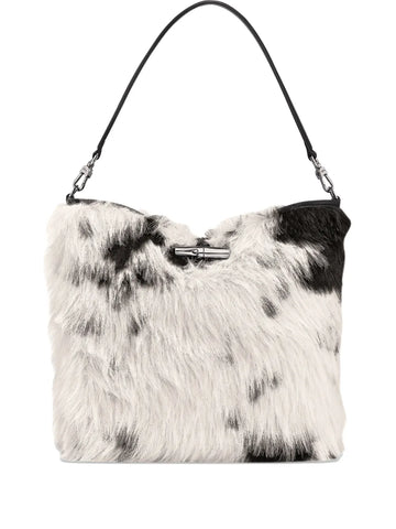 Longchamp Le Roseau Faux Fur Clasp Shoulder Bag