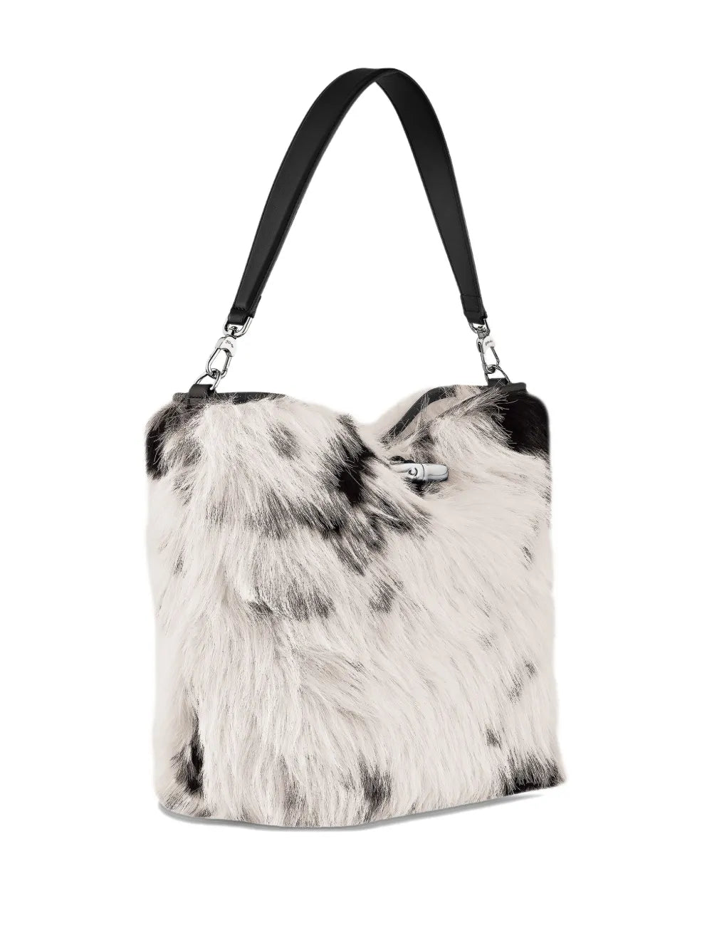 Longchamp Le Roseau Faux Fur Clasp Shoulder Bag