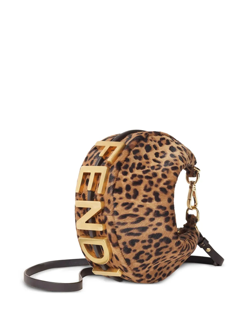 Fendi Mini Fendigraphy Leopard Print Shoulder Bag