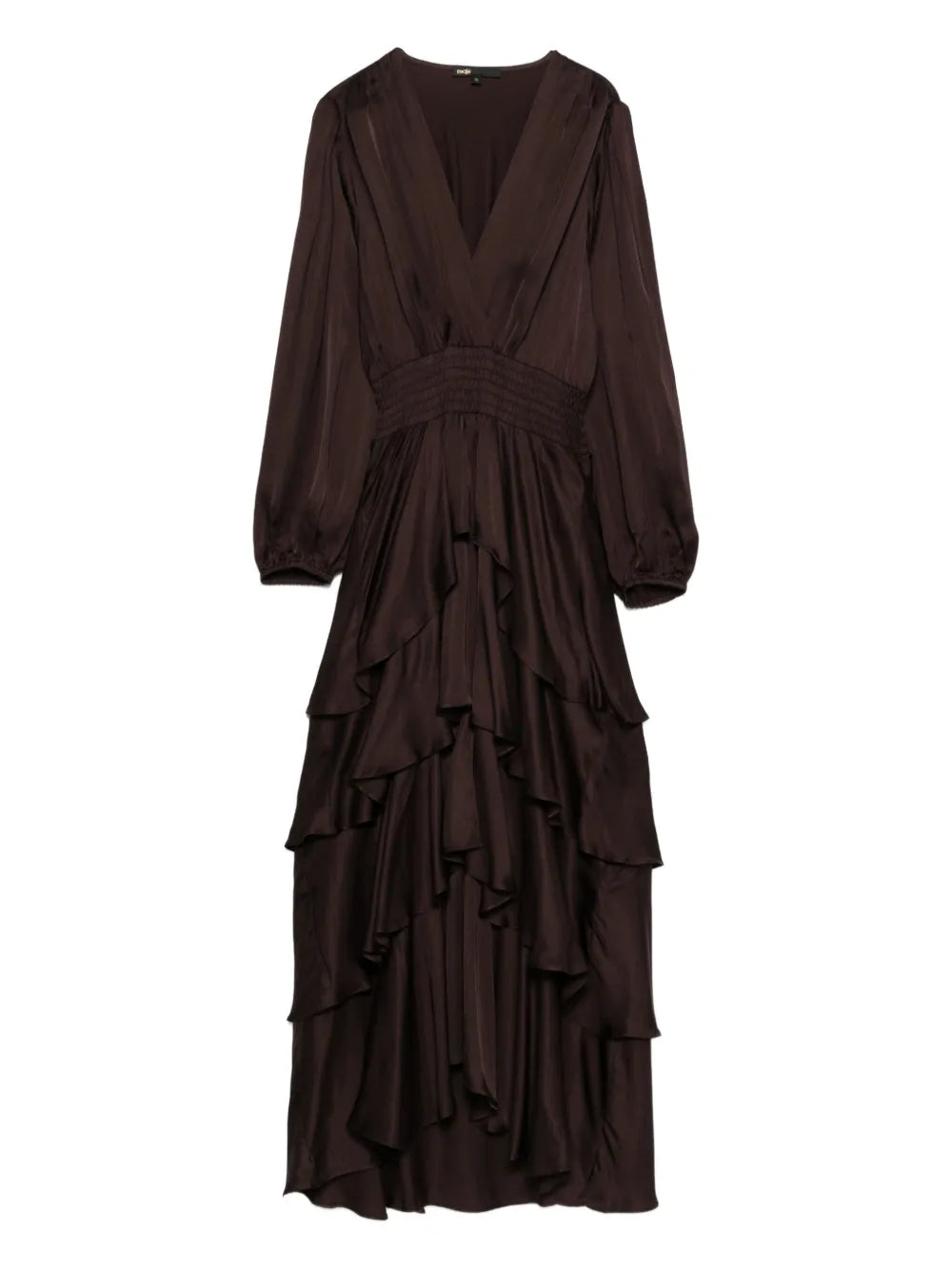 Maje V Neck Ruffled Dress