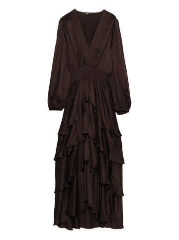 Maje V Neck Ruffled Dress
