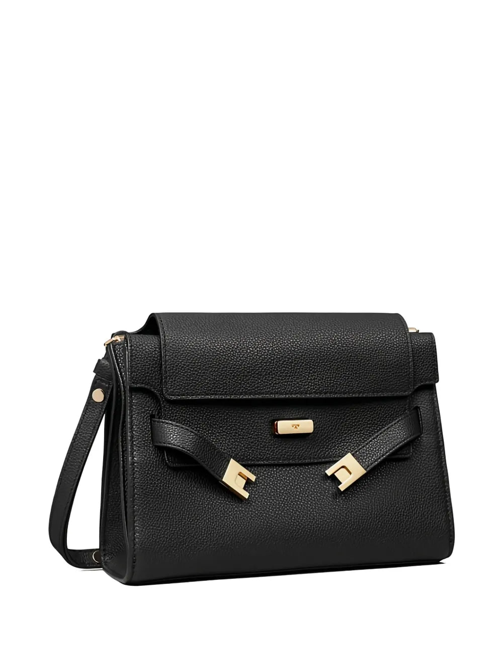 Tory Burch Lee Radziwill Pebble Leather Flap Shoulder Bag