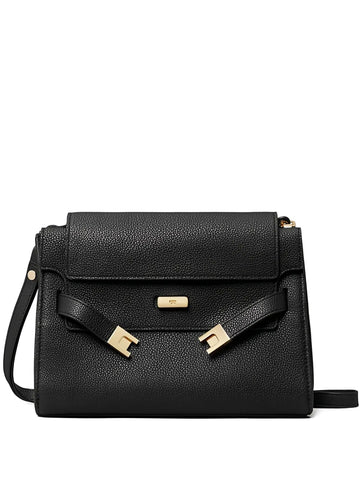 Tory Burch Lee Radziwill Pebble Leather Flap Shoulder Bag