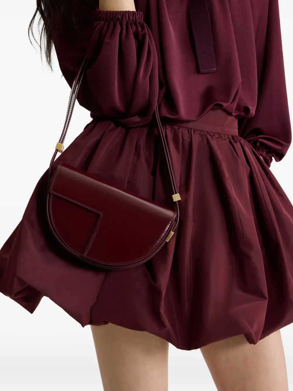 Patou Le Patou Half Moon Leather Shoulder Bag